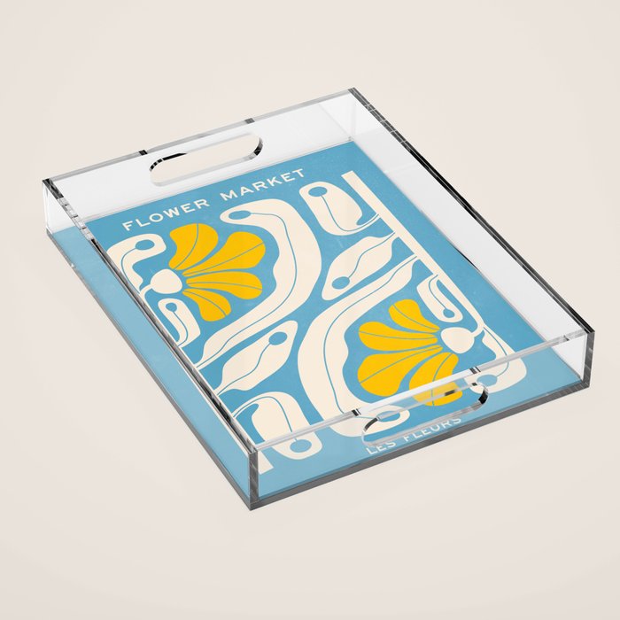 Iceberg & Golden Poppy: Les Fleurs | Flower Market Color Series 03 Acrylic Tray Gallery Image 1