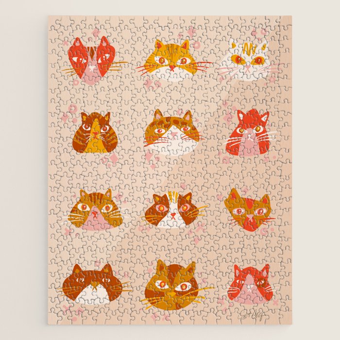 Cat Faces Collection - Retro Jigsaw Puzzle Gallery Image 1