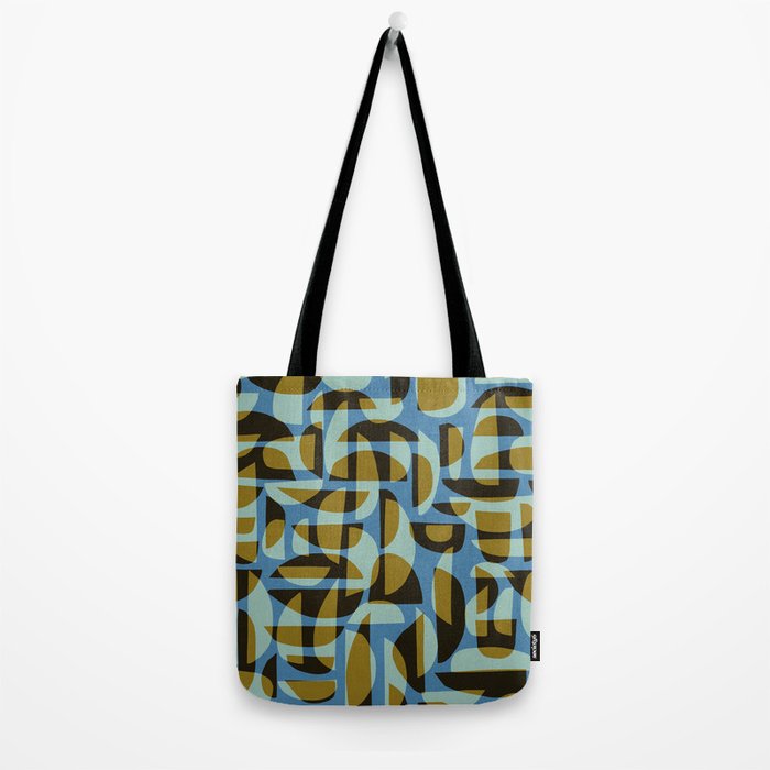 Simple Hand-cut Pattern #5 / Blue & Brown Tote Bag Gallery Image 2