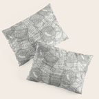 Vintage Los Angeles California Travel Stamp Pattern Pillow Sham Gallery Image 3
