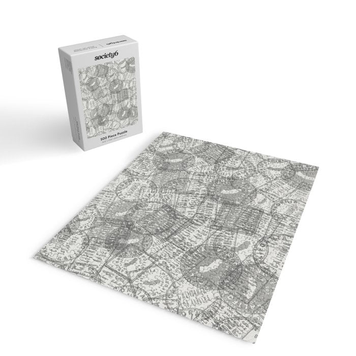 Vintage Los Angeles California Travel Stamp Pattern Jigsaw Puzzle Gallery Image 2