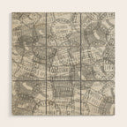 Vintage Los Angeles California Travel Stamp Pattern Wood Wall Art Gallery Image 1