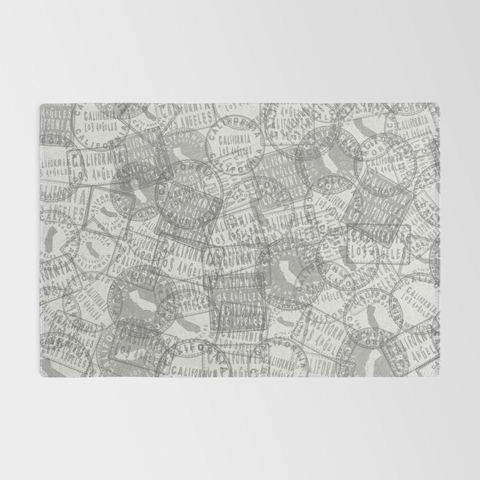 Vintage Los Angeles California Travel Stamp Pattern Rug Gallery Image 2