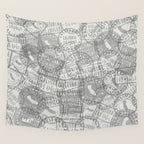 Vintage Los Angeles California Travel Stamp Pattern Wall Tapestry Gallery Image 4