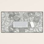 Vintage Los Angeles California Travel Stamp Pattern Desk Mat Gallery Image 1