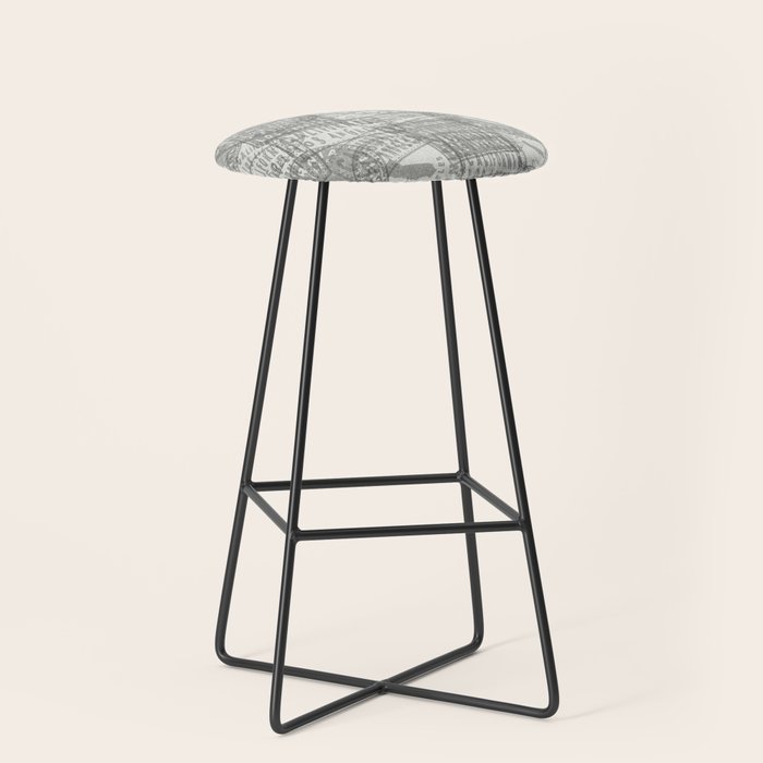 Vintage Los Angeles California Travel Stamp Pattern Stool Gallery Image 1