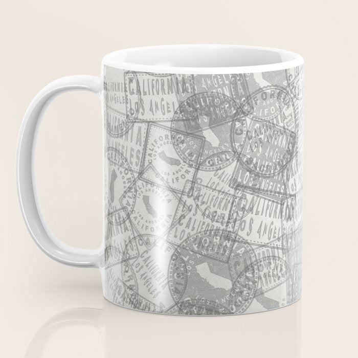 Vintage Los Angeles California Travel Stamp Pattern Coffee Mug Gallery Image 3