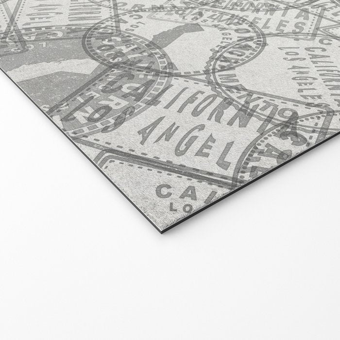 Vintage Los Angeles California Travel Stamp Pattern Welcome Mat Gallery Image 2