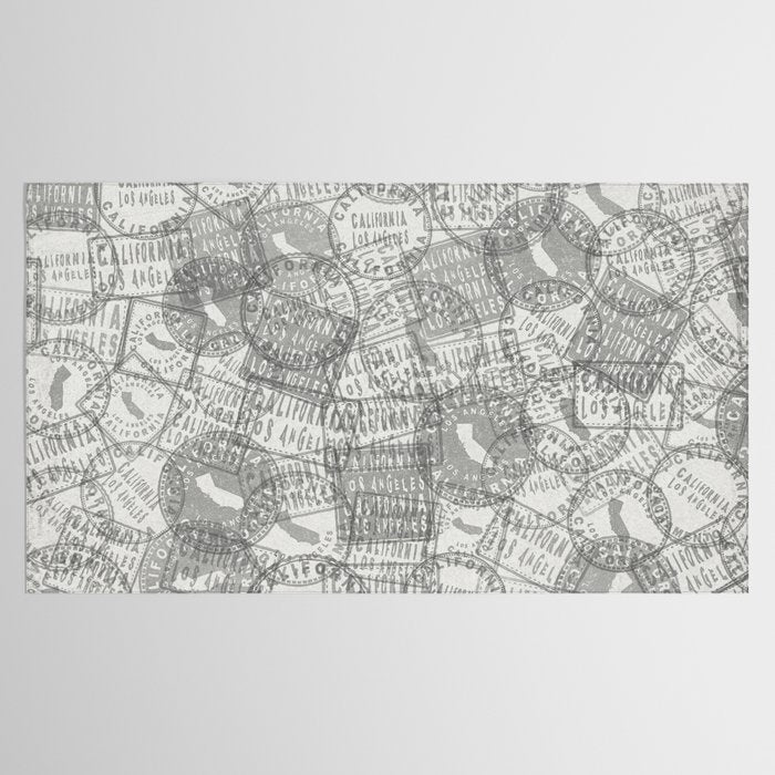 Vintage Los Angeles California Travel Stamp Pattern Tablecloth Gallery Image 2