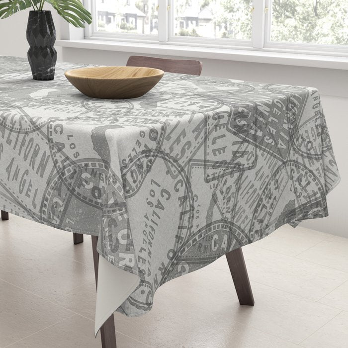 Vintage Los Angeles California Travel Stamp Pattern Tablecloth Gallery Image 3