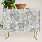 Vintage Los Angeles California Travel Stamp Pattern Credenza Gallery Image 1