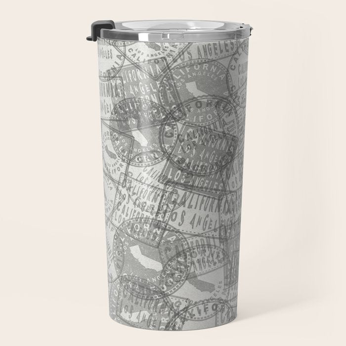 Vintage Los Angeles California Travel Stamp Pattern Travel Mug Gallery Image 3