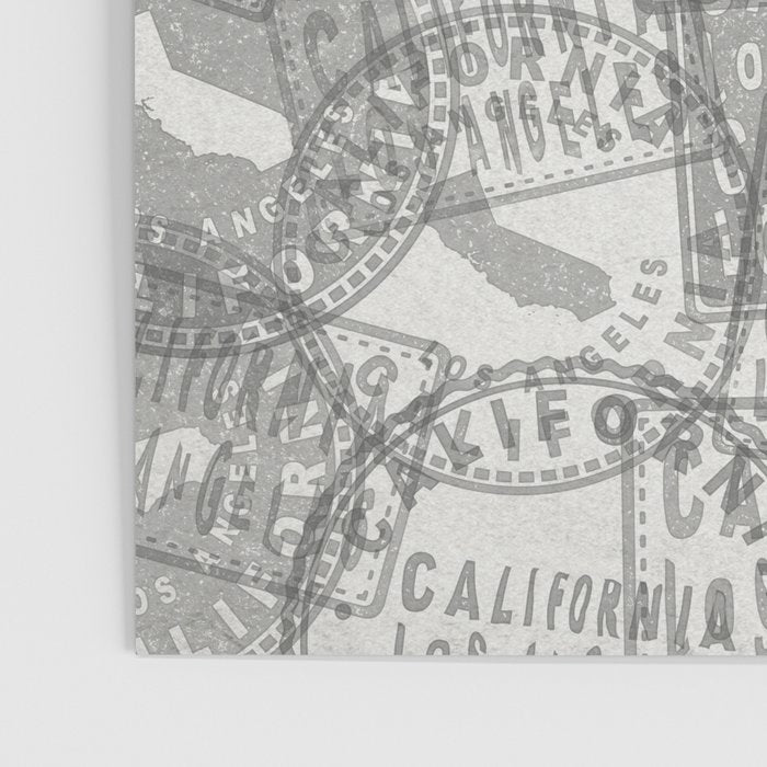Vintage Los Angeles California Travel Stamp Pattern Poster Gallery Image 3