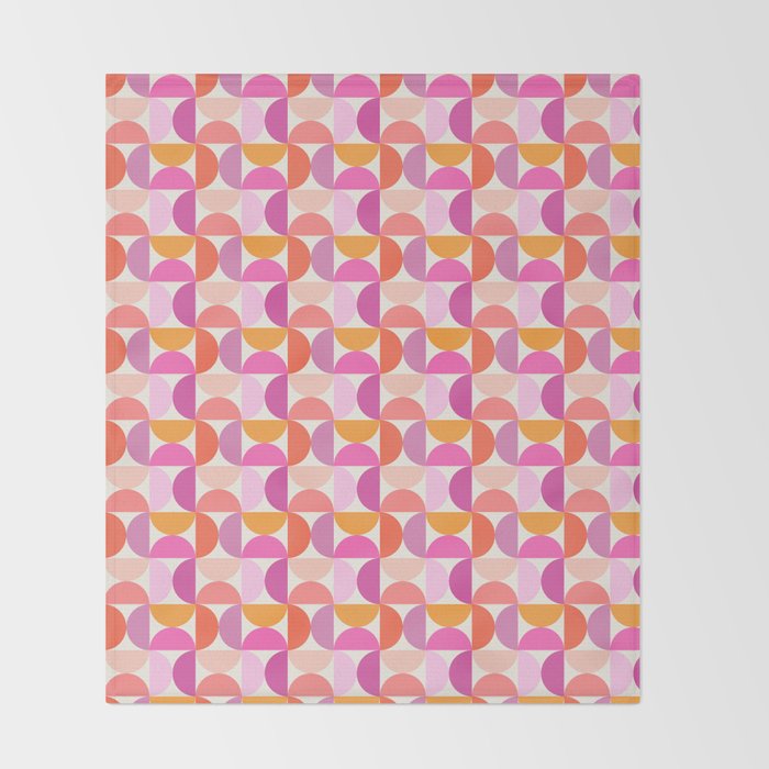 Mid Century Modern Shapes - Pink Throw Blanket Gallery Image 2