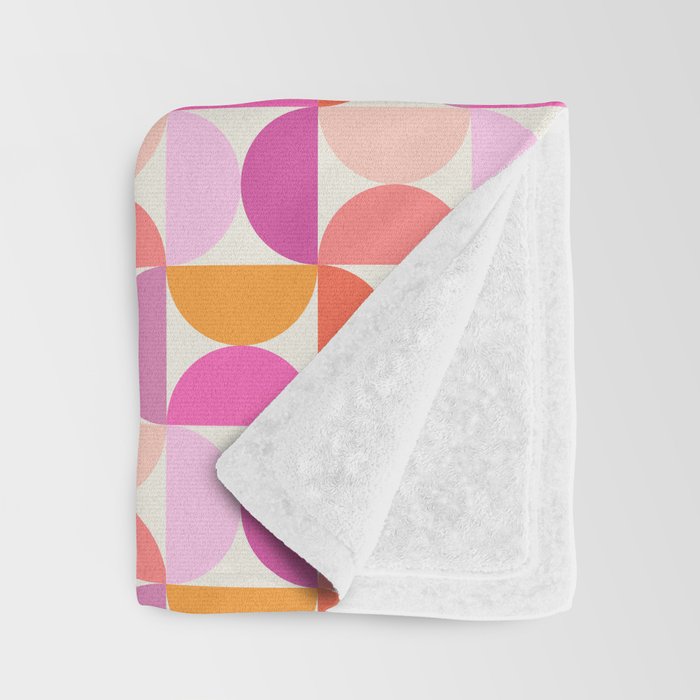 Mid Century Modern Shapes - Pink Throw Blanket Gallery Image 3