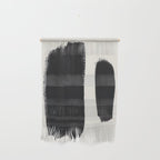 Mid Century Modern Minimalist Abstract Art Brush Strokes Black & White Ink Art Brush Strokes Wall Hanging Gallery Image 1