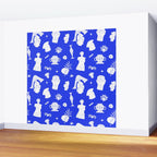 Blue ancient greek art statue pattern Wall Mural Gallery Image 2