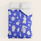 Blue ancient greek art statue pattern Duvet Cover Gallery Image 6