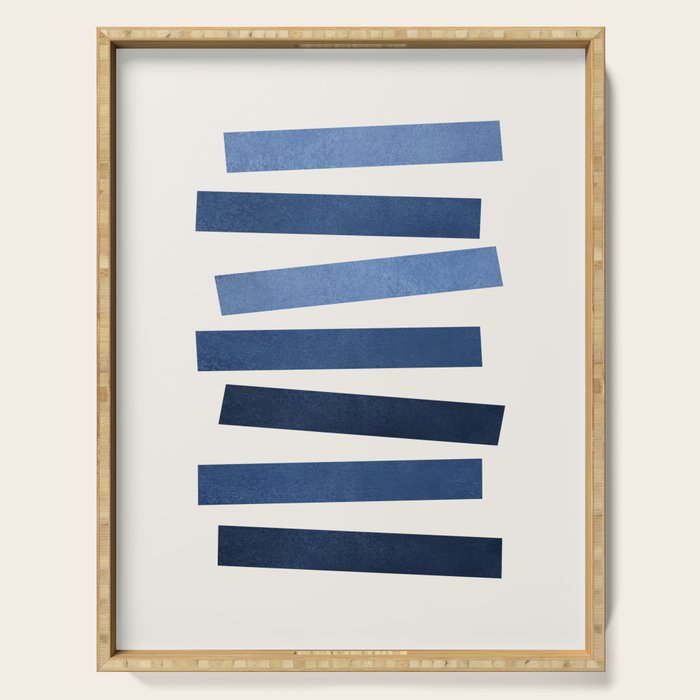 Blue shades Mid-century modern style Serving Tray Gallery Image 1