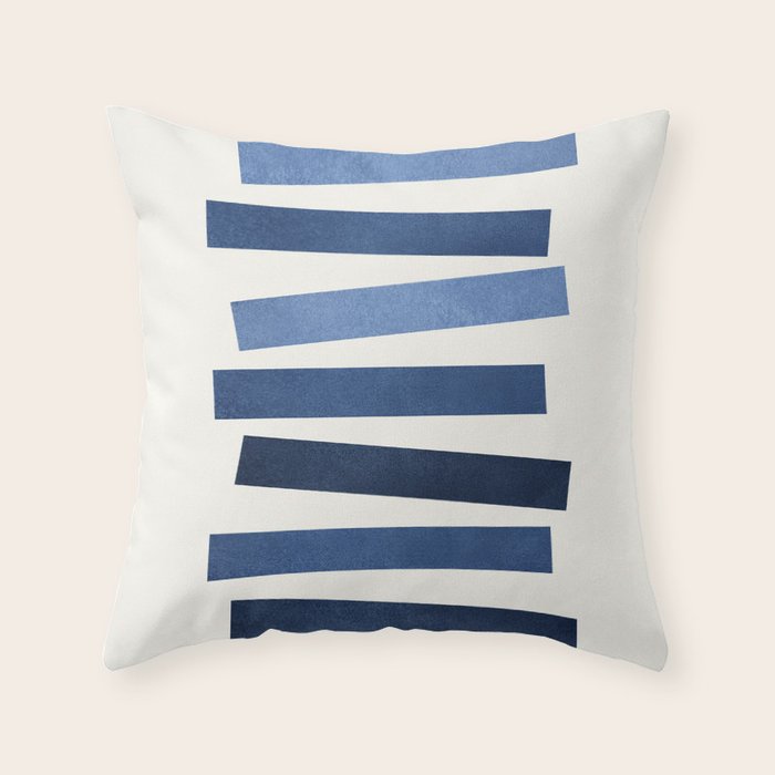 Blue shades Mid-century modern style Throw Pillow Gallery Image 6