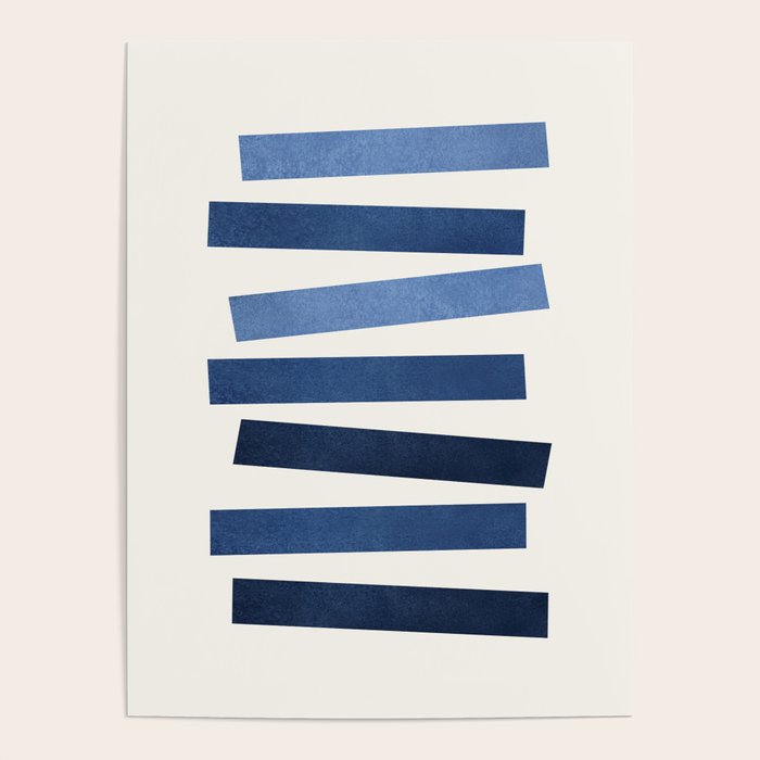 Blue shades Mid-century modern style Poster Gallery Image 1