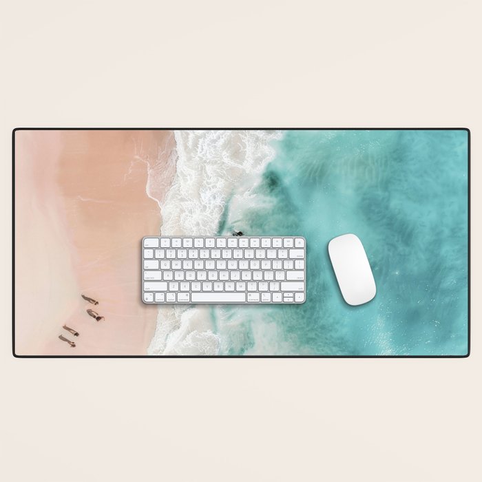 Pink Sand Beach Print Desk Mat Gallery Image 1