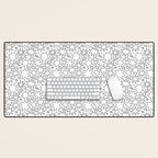 Fun black and white cartoon doodle art pattern Desk Mat Gallery Image 1