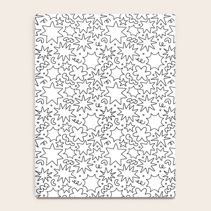 Fun black and white cartoon doodle art pattern Notebook Gallery Image 4