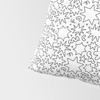 Fun black and white cartoon doodle art pattern Pillow Sham Gallery Image 4