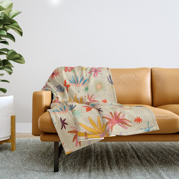 WEIRD FLOWERS Throw Blanket Gallery Image 1