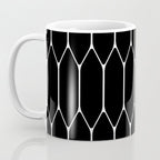 Long Honeycomb - Minimalist Geometric Pattern in Black and White Coffee Mug Gallery Image 3