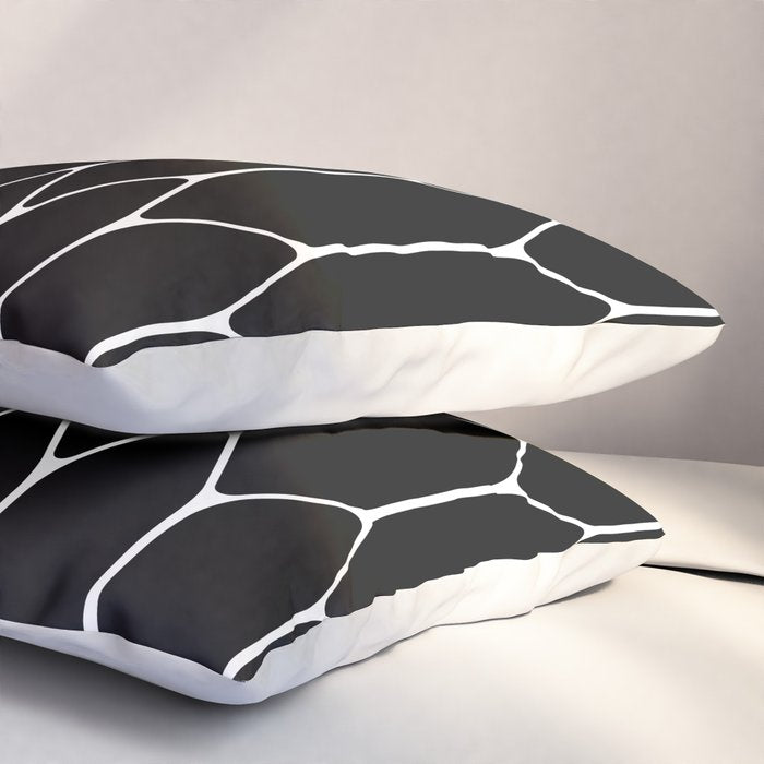 Long Honeycomb - Minimalist Geometric Pattern in Black and White Pillow Sham Gallery Image 3