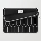Long Honeycomb - Minimalist Geometric Pattern in Black and White Laptop Sleeve Gallery Image 2