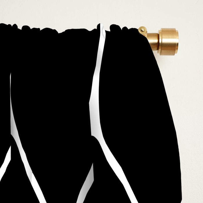 Long Honeycomb - Minimalist Geometric Pattern in Black and White Window Curtain Gallery Image 2