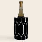 Long Honeycomb - Minimalist Geometric Pattern in Black and White Wine Chiller Gallery Image 3