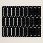 Long Honeycomb - Minimalist Geometric Pattern in Black and White Jigsaw Puzzle Gallery Image 1
