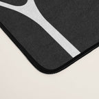 Long Honeycomb - Minimalist Geometric Pattern in Black and White Desk Mat Gallery Image 4