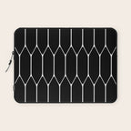 Long Honeycomb - Minimalist Geometric Pattern in Black and White Laptop Sleeve Gallery Image 1