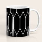 Long Honeycomb - Minimalist Geometric Pattern in Black and White Coffee Mug Gallery Image 1