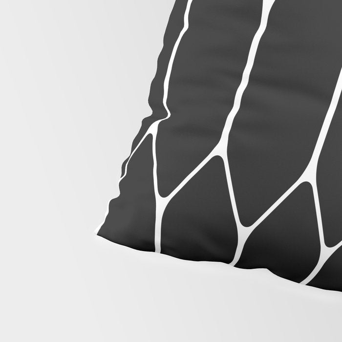 Long Honeycomb - Minimalist Geometric Pattern in Black and White Pillow Sham Gallery Image 4