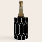 Long Honeycomb - Minimalist Geometric Pattern in Black and White Wine Chiller Gallery Image 2