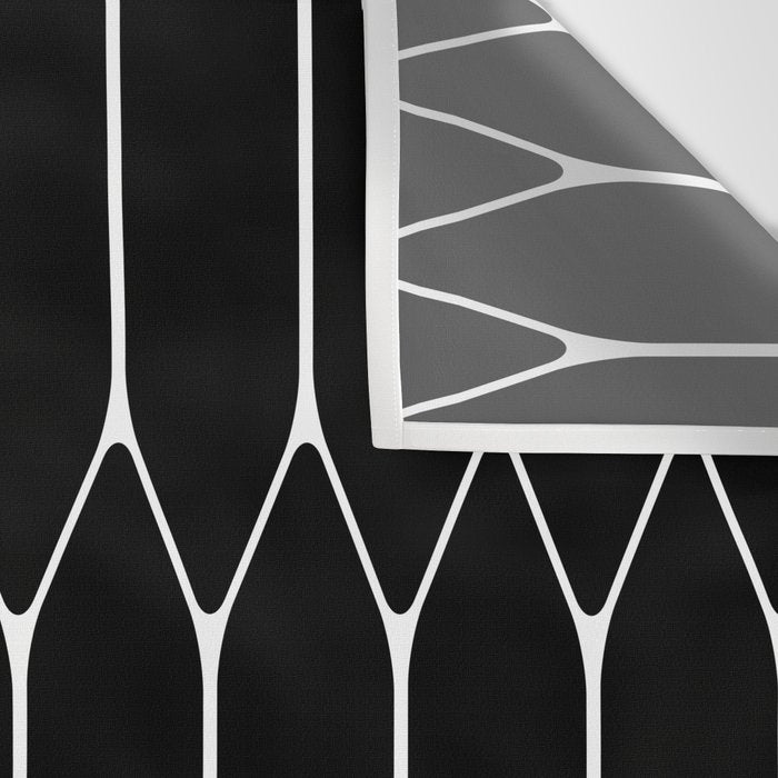 Long Honeycomb - Minimalist Geometric Pattern in Black and White Wall Tapestry Gallery Image 3