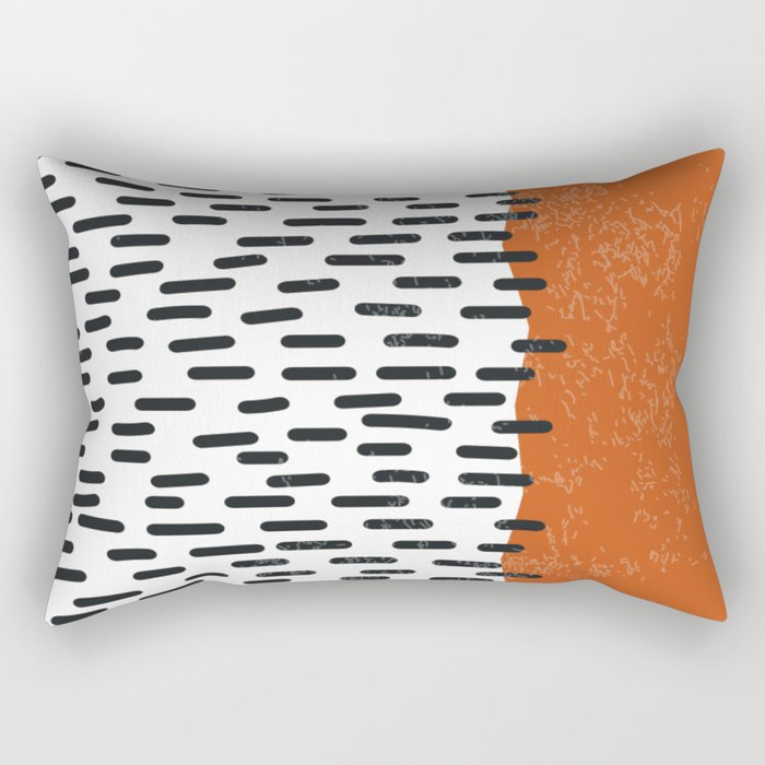 White Background Mid Century Modern Minimalist Rothko Inspired Color Field Red Rain With Lines Geometric Style Rectangular Pillow Gallery Image 2