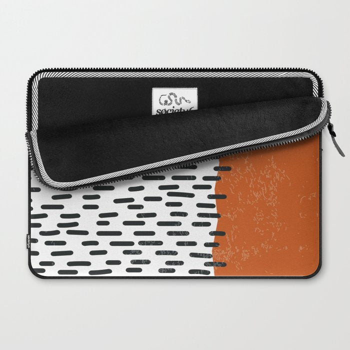 White Background Mid Century Modern Minimalist Rothko Inspired Color Field Red Rain With Lines Geometric Style Laptop Sleeve Gallery Image 2