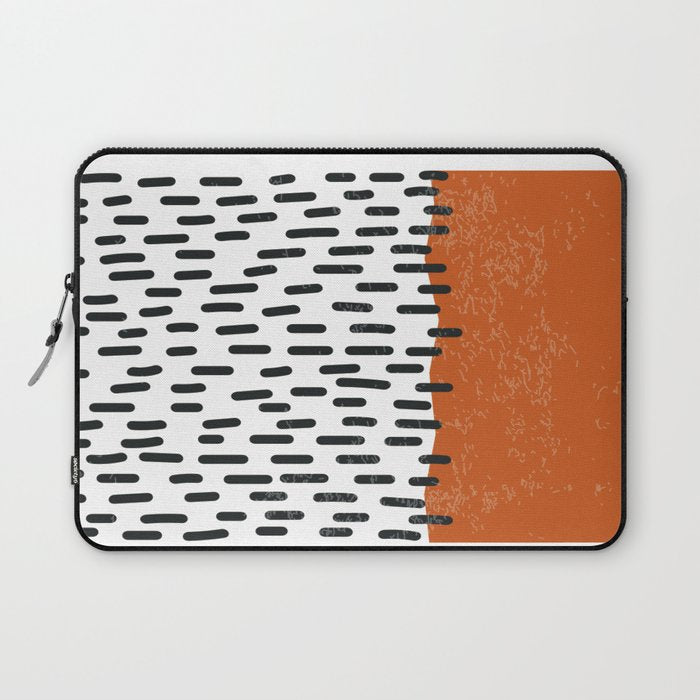 White Background Mid Century Modern Minimalist Rothko Inspired Color Field Red Rain With Lines Geometric Style Laptop Sleeve Gallery Image 1