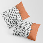 White Background Mid Century Modern Minimalist Rothko Inspired Color Field Red Rain With Lines Geometric Style Pillow Sham Gallery Image 3