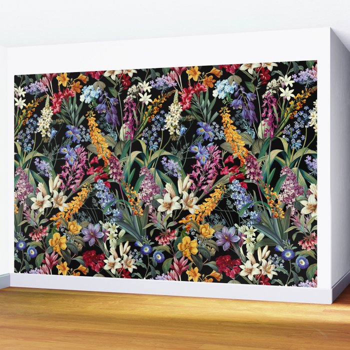 Isolated Blooms II Night Wall Mural Gallery Image 2