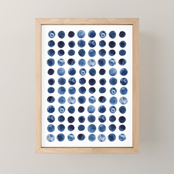 Blueberries | Watercolour Pattern Mini Art Print Gallery Image 1