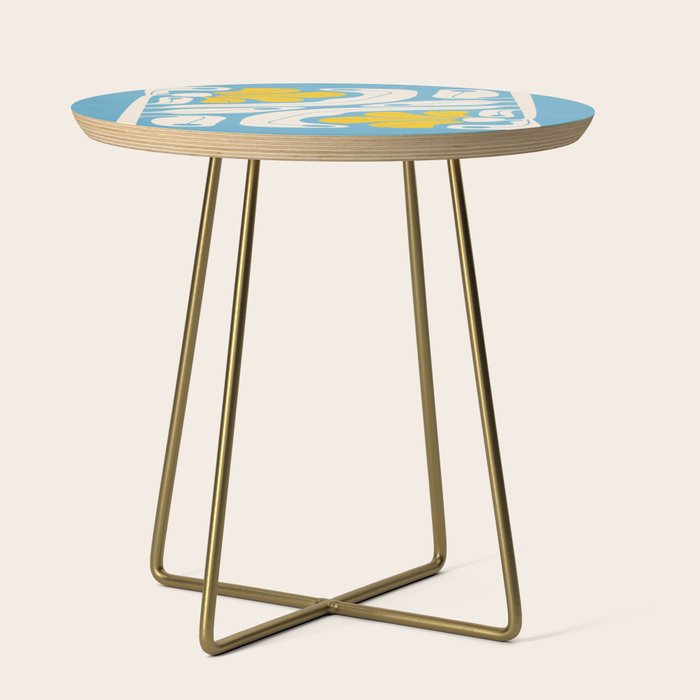 Iceberg & Golden Poppy: Les Fleurs | Flower Market Color Series 03 Side Table Gallery Image 1