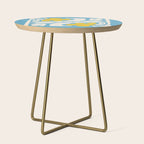 Iceberg & Golden Poppy: Les Fleurs | Flower Market Color Series 03 Side Table Gallery Image 1